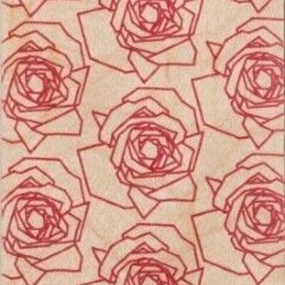 Marque-pages en bois - flowers rose