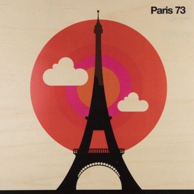 Wooden poster - around the world paris 73