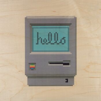 Poster en bois- hello 80's mac 1