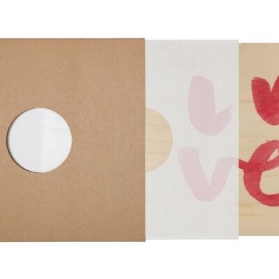 Wooden poster - painted words love 2