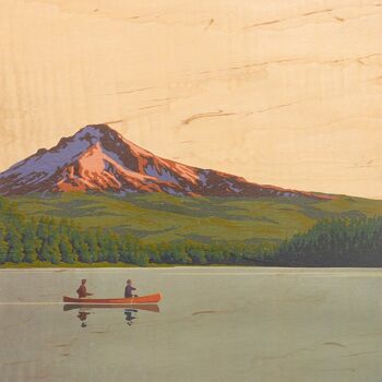 Poster en bois- vintage canoe 2