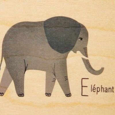 Carte en bois- kids elephant 2