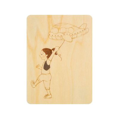 Wooden card - kids 2 planeballoon