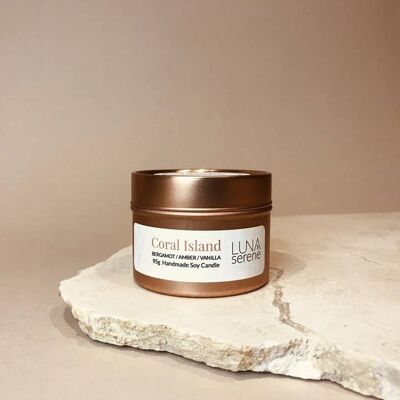Coral Island | Rose Gold Travel Tin Candle