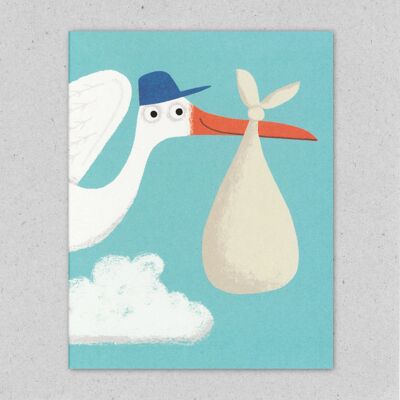 NEW BABY | Stork, blue