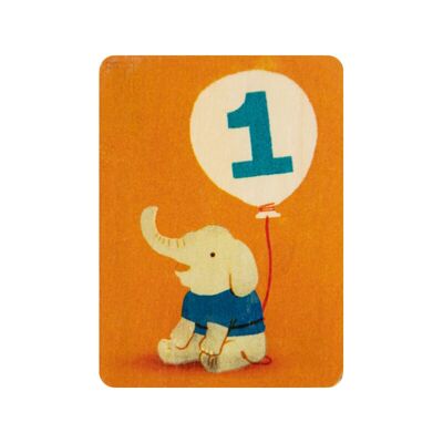 Carte en bois- numbers 1