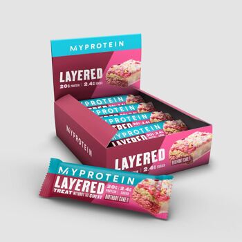 Boîte Layer Protein Bar x12 - GÂTEAU D'ANNIVERSAIRE ! 1