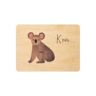 Carte en bois- abc koala