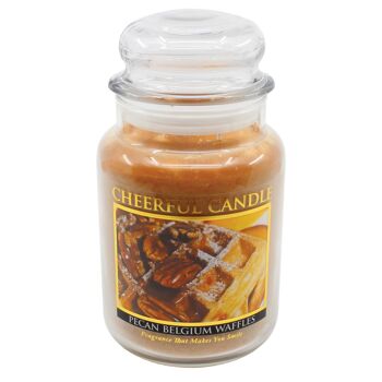 24Oz Cheerful Candle-Pecan Belgique Gaufres 1