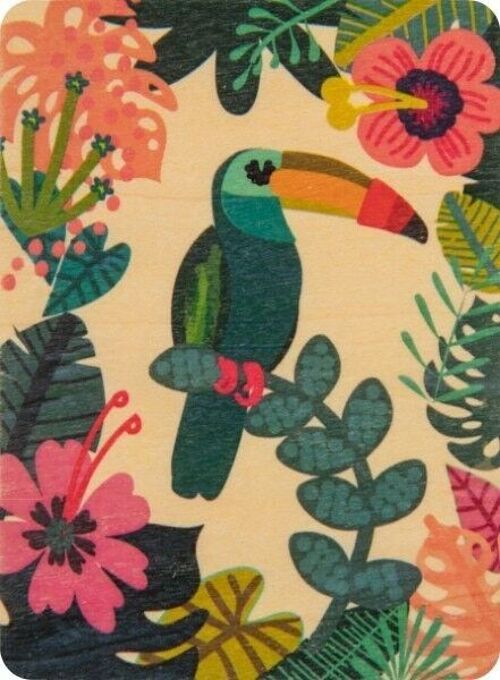 Carte en bois- abc toucan