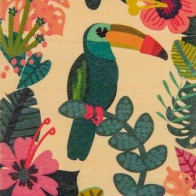 wooden card - abc toucan