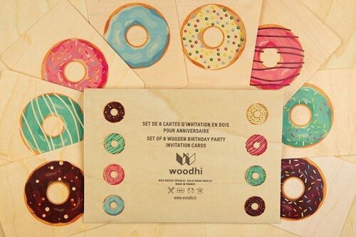 Set de 8 cartes- birthday donuts