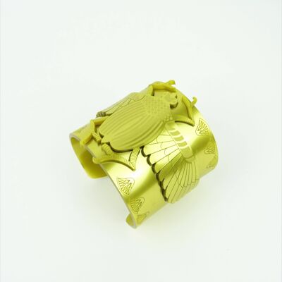 Goldenes geflügeltes Skarabäus-Käfer-Armband klein