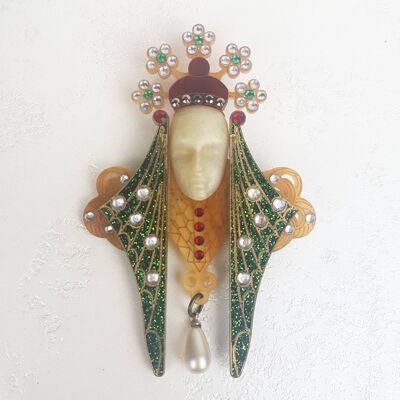 Broche pequeño de estilo Art Nouveau florentino toscano