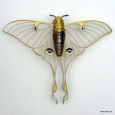 Broche Luna Moth Blanche Neige Petite