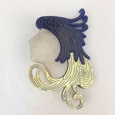 Broche Art Nouveau Artemedes imprimée en 3D. Petit