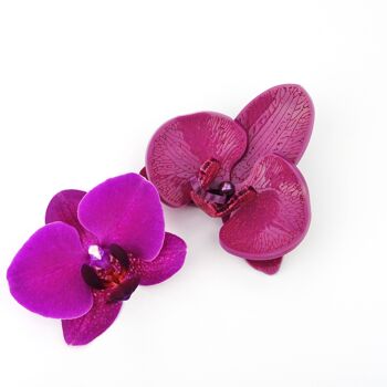 Broche Orchidée 3D Prune Passion Petite 4