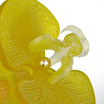 Broche Orchidée 3D Petit Citron Sicilien Givré 3