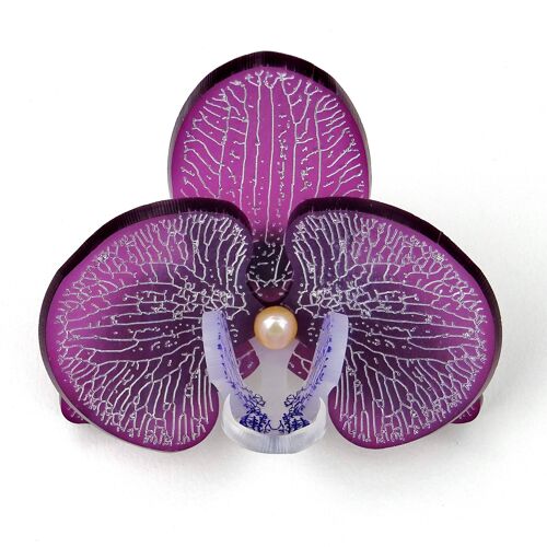 3D Orchid Brooch Grape Blossom Small