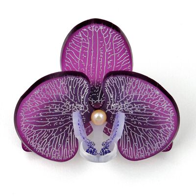 3D Orchid Brooch Grape Blossom Small