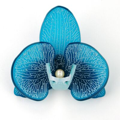 Spilla Orchidea 3D French Teal Small