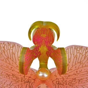 Broche Orchidée 3D Rose Blush avec Or Petit 2