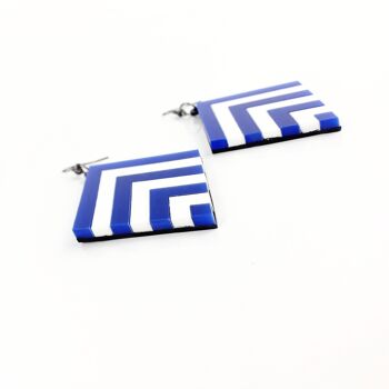 Boucles d'Oreilles Chevron Bleu Petit 4