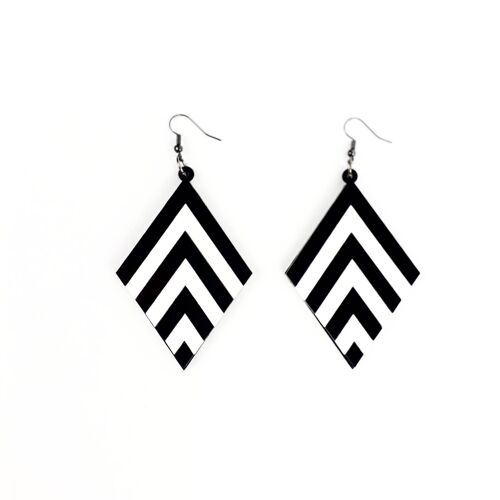 Black Chevron Earrings Small