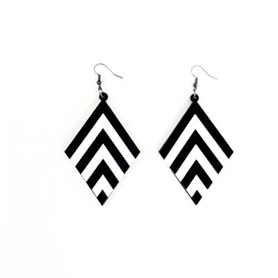 Boucles d'oreilles noires à chevrons Small