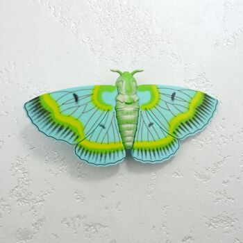 Mocassin Moth Turquoise & Jaune Broche Small 1