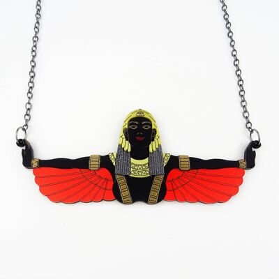 Collar pequeño de la diosa alada de Hathor