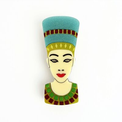 Broche grande de busto de la reina Nefertiti