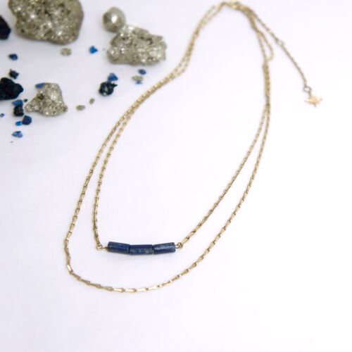 Collier double HIBANA - lapis lazuli