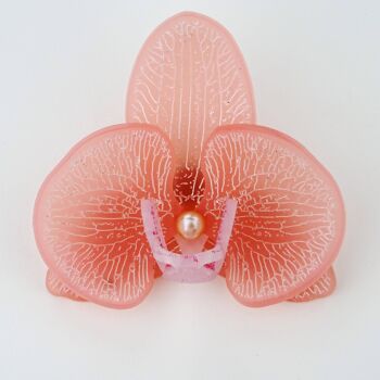 Broche Orchidée 3D Blush Pink & Gold Large 1