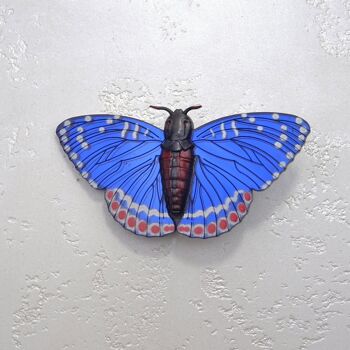 Grande broche papillon bleu oiseau 2