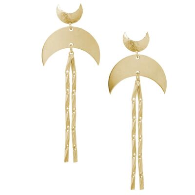 Super Moon Brass Earrings