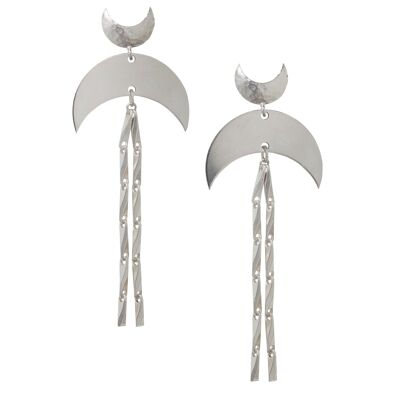 Super Moon Silver Earrings