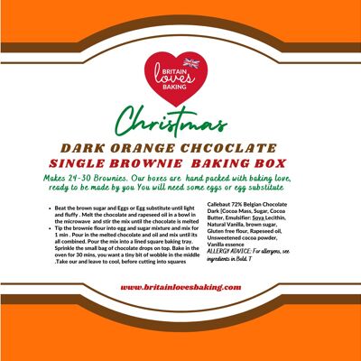 Brownie Baking Box - Single Orange Chocolate Brownies