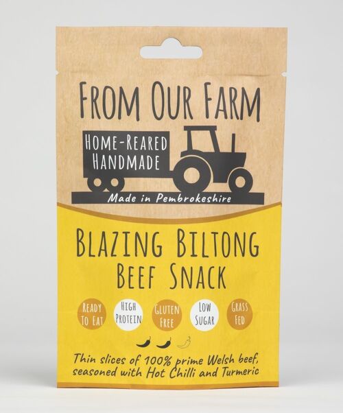 35g Biltong - Clip Strip Pack -  Blazing Turmeric Flavour