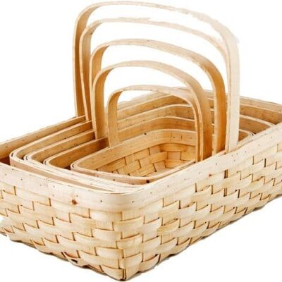 Ensemble de 4 paniers de fleurs en bois - Était 33,95 €