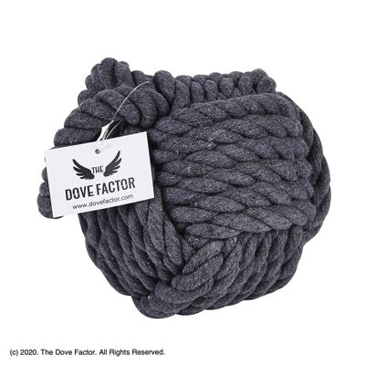 Nautical Rope Knot Fabric Door Stop - Grey