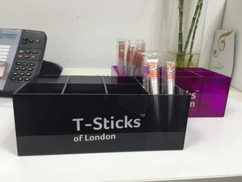 T-Sticks - Support pour bâtonnets de thé en acrylique de qualité supérieure pour la cuisine de bureau - Noir 1