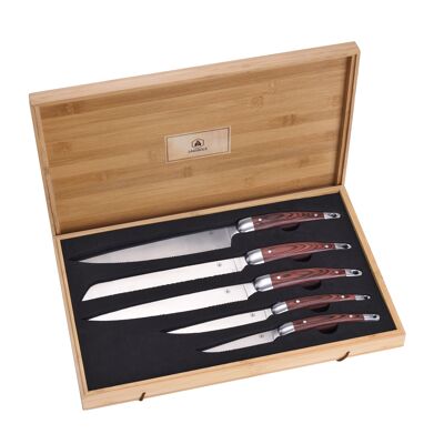 Caja de 5 cuchillos de talla de bambú