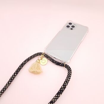 Chaîne de téléphone portable LUNA - couverture transparente avec un cordon en coton doux et des glands 4