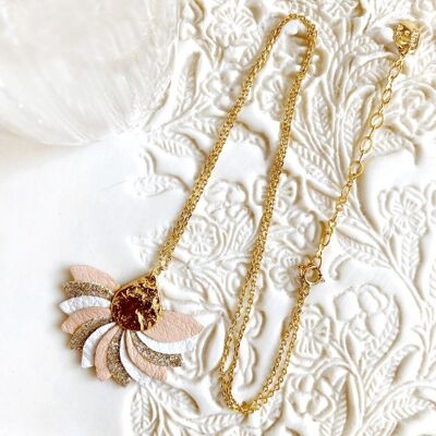 Collana Louga Goutte - Terracotta, Bianco