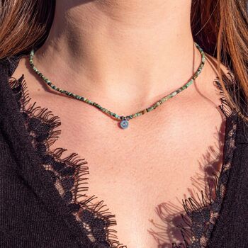 Collier Lumia en pierres Turquoise Africain 4