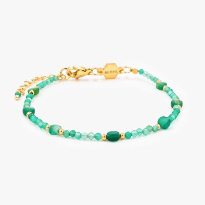 Paloma bracelet in Green Agate stones