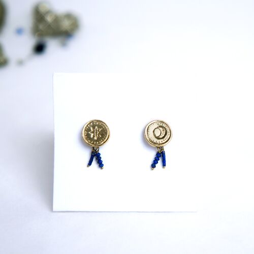 Boucles d'oreilles RENSEI - lapis lazuli
