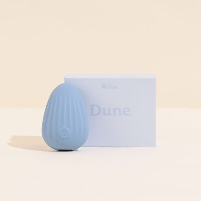 Dune, guijarro vibrante en silicona blanda - Celeste