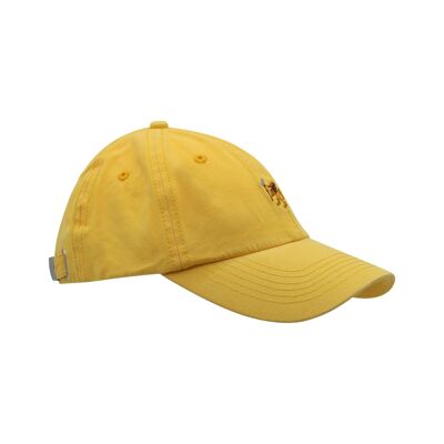 Luxury Yellow Organic Cap - Embroidered Logo - Embossed Buckle